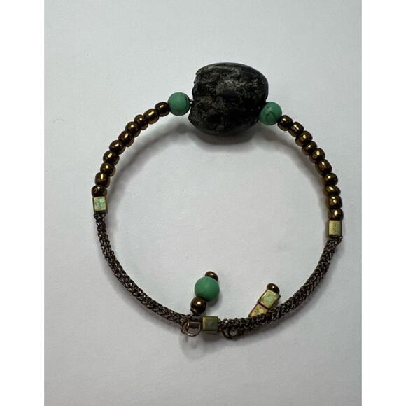 NEW Handmade Turquoise Beaded Adjustable Wrap Bracelet - Picture 6 of 7